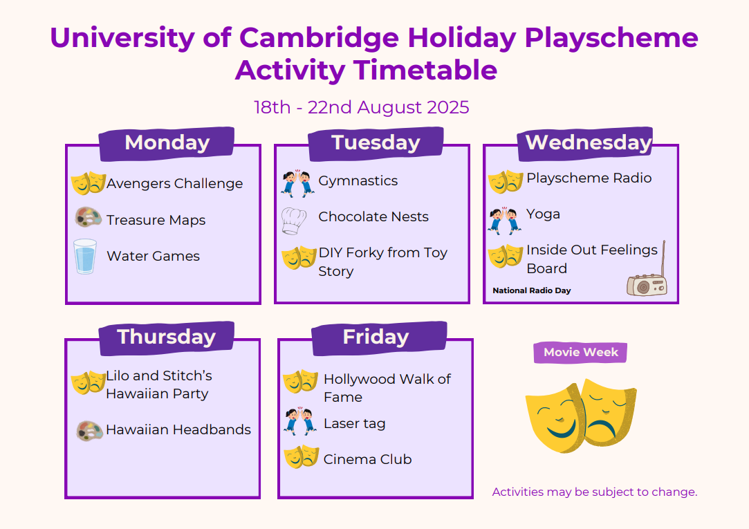 Trumpington Meadows 18th August - 22nd August timetable