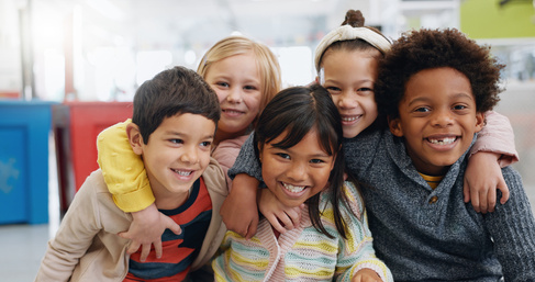 Children sitting on the floor