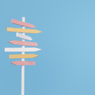 Signpost showing blank arrows pointing different directions